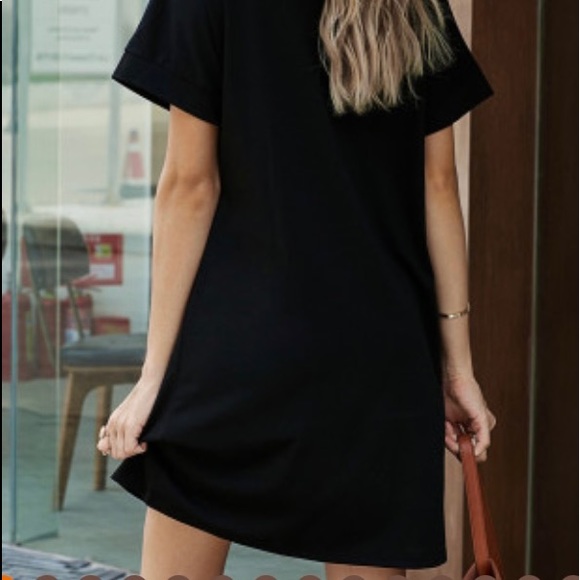 💋HOT BLACK LIP PRINT SUMMER CASUAL TEE MINI DRESS - Picture 2 of 2